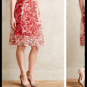 Anthropologie Catharina Red Organza Skirt by Wolven Size  2